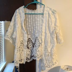 White cover up/ cardigan